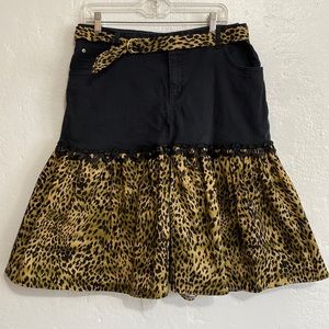 Dance skirt 2 step time! Upcycle Cherokee western dance skirt with belt size 14